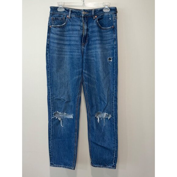American Eagle Denim - American Eagle Women's Jeans Mom Straight Jeans Size 6 Comfort Stretch Waistband